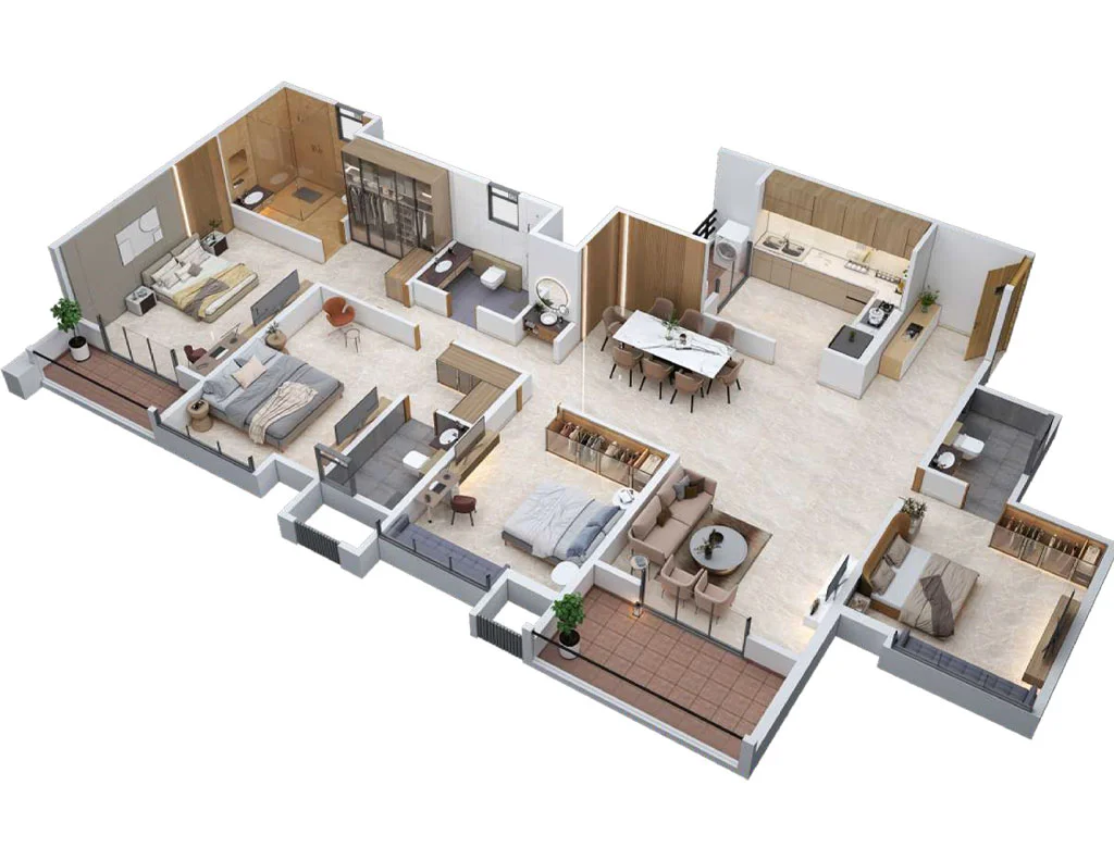 ANP Privado Baner 4 BHK Floor Plan Image